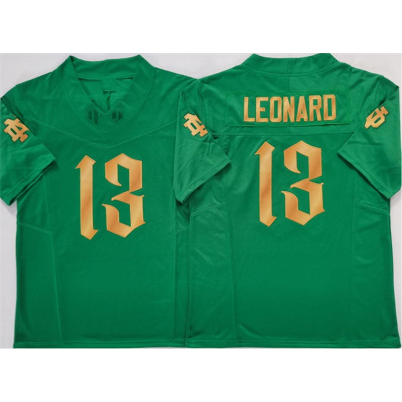 N.Dame Fighting Irish #13 Riley Leonard Green 2025 F.U.S.E. Limited Stitched Football American College Jerseys