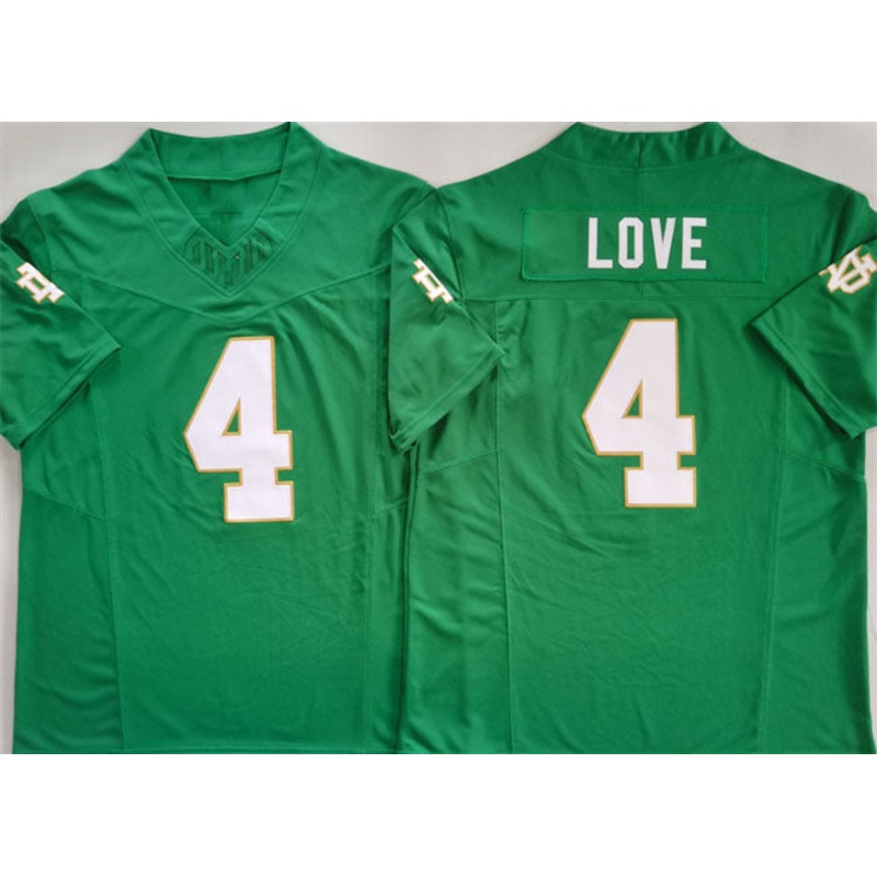 N.Dame Fighting Irish #4 Jeremiyah Love Green 2024 F.U.S.E. Limited Stitched Football  American College Jerseys
