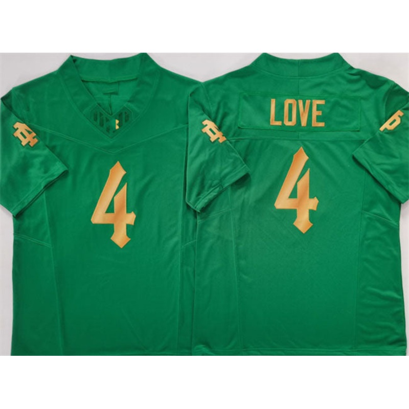 N.Dame Fighting Irish #4 Jeremiyah Love Green 2025 F.U.S.E. Limited Stitched Football  American College Jerseys