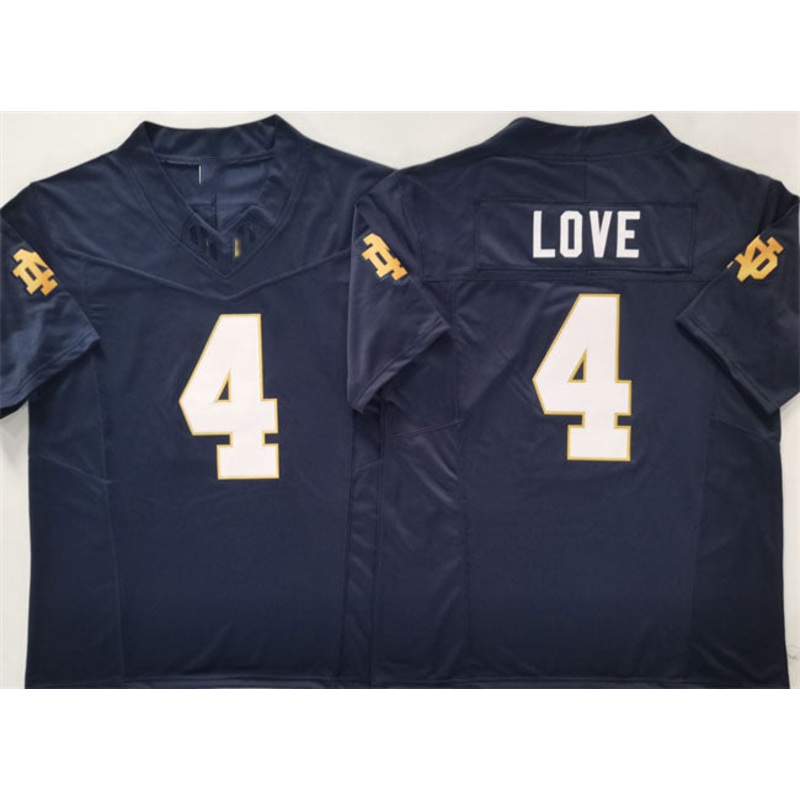 N.Dame Fighting Irish #4 Jeremiyah Love Navy 2024 F.U.S.E. Limited Stitched Football  American College Jerseys