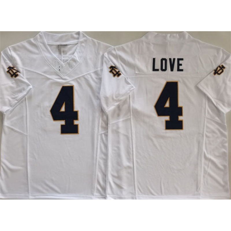 N.Dame Fighting Irish #4 Jeremiyah Love White 2024 F.U.S.E. Limited Stitched Football  American College Jerseys