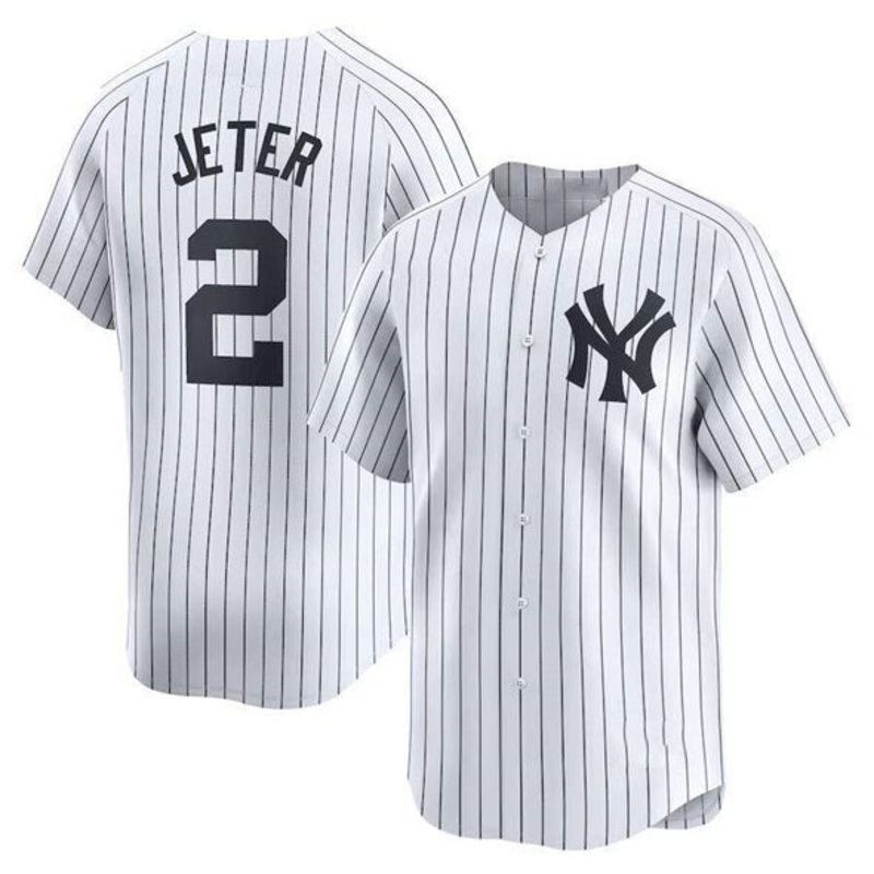 New York Yankees #2 Derek Jeter White Home Limited Stitched Baseball Jersey