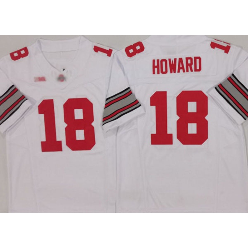 O.State Buckeyes #18 Will Howard White 2025 F.U.S.E. Limited Stitched Football American College Jerseys