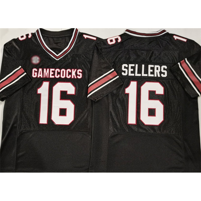 S.Carolina Fighting Gamecocks #16 LaNorris Sellers Black Stitched American College Jerseys