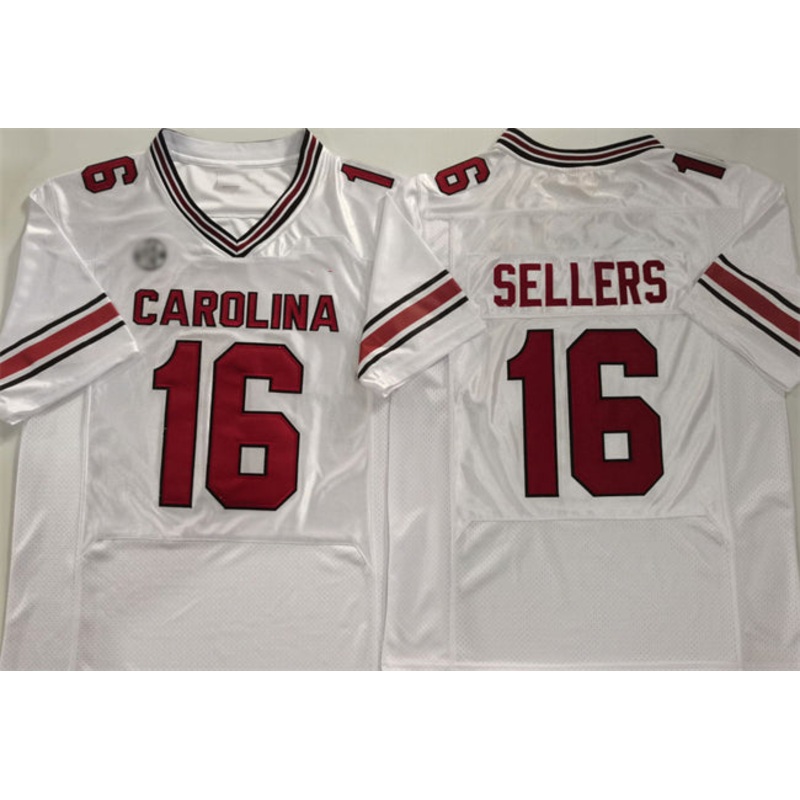 S.Carolina Fighting Gamecocks #16 LaNorris Sellers White Stitched American College Jerseys