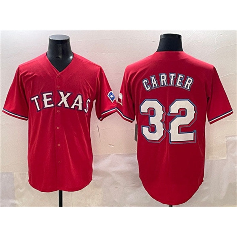Texas Rangers #32 Evan Carter Red Cool Base Stitched Baseball Jersey