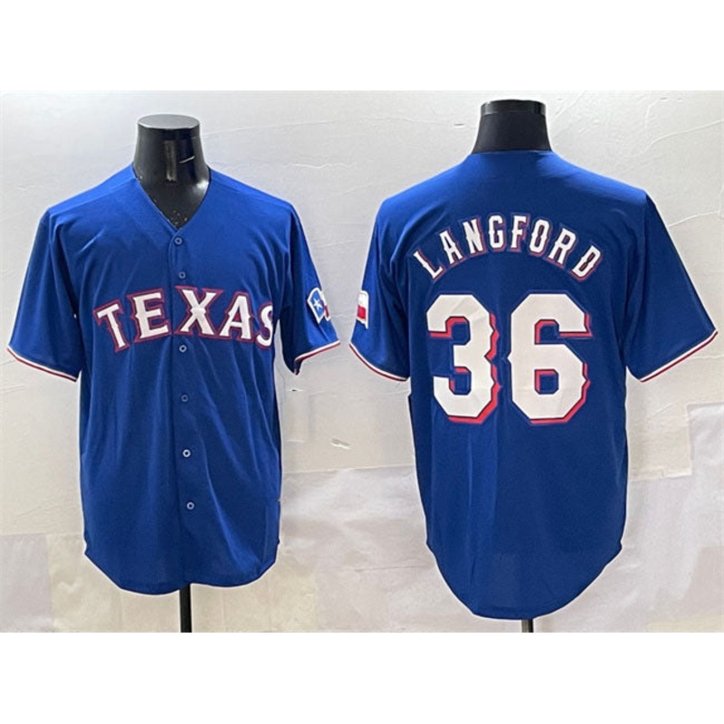 Texas Rangers #36 Wyatt Langford Royal Cool Base Limited Stitched Baseball Jersey