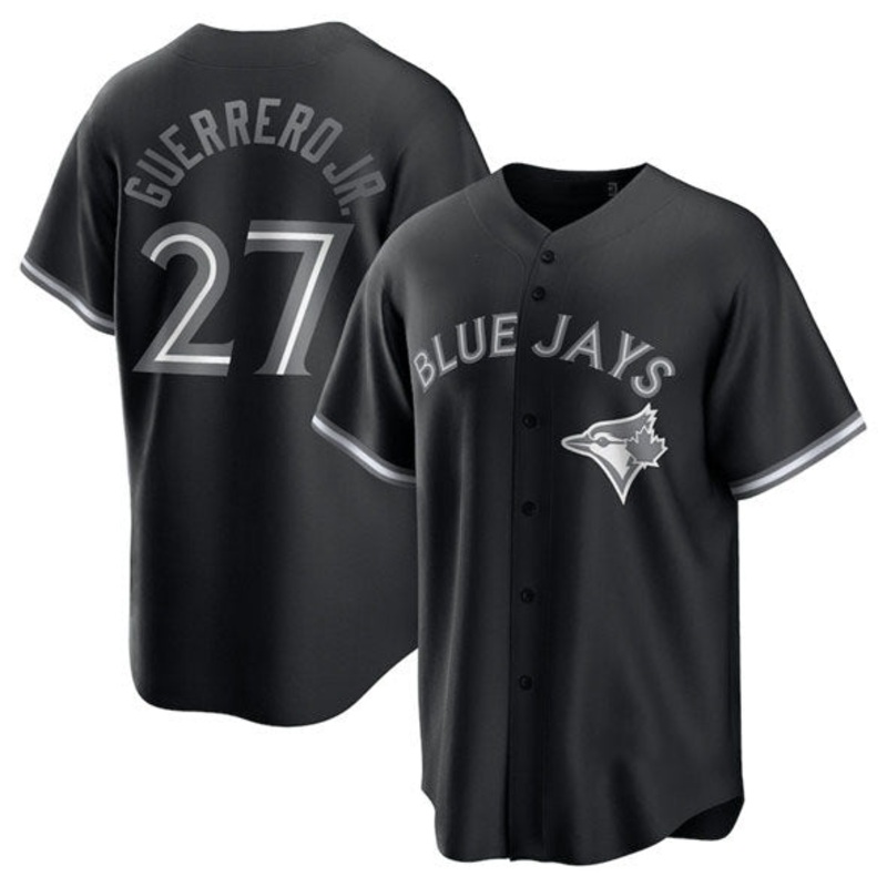 Toronto Blue Jays #27 Vladimir Guerrero Jr. Black Lights Out Limited Stitched Baseball Jersey