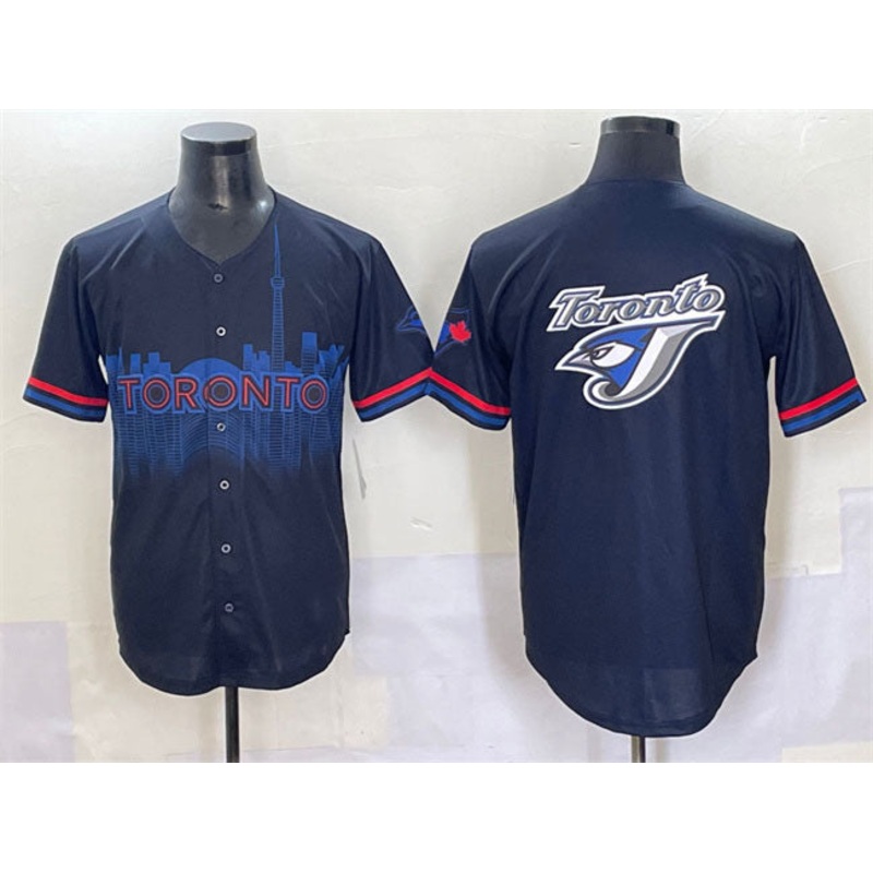 Toronto Blue Jays Team Big Logo Navy 2024 City Connect Limited Stitched Baseball Jersey