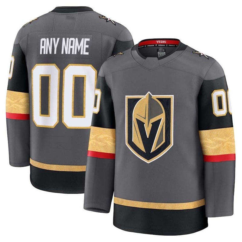 Custom V.Golden Knights Fanatics Alternate Premium Jersey – Gray Stitched American Hockey Jerseys