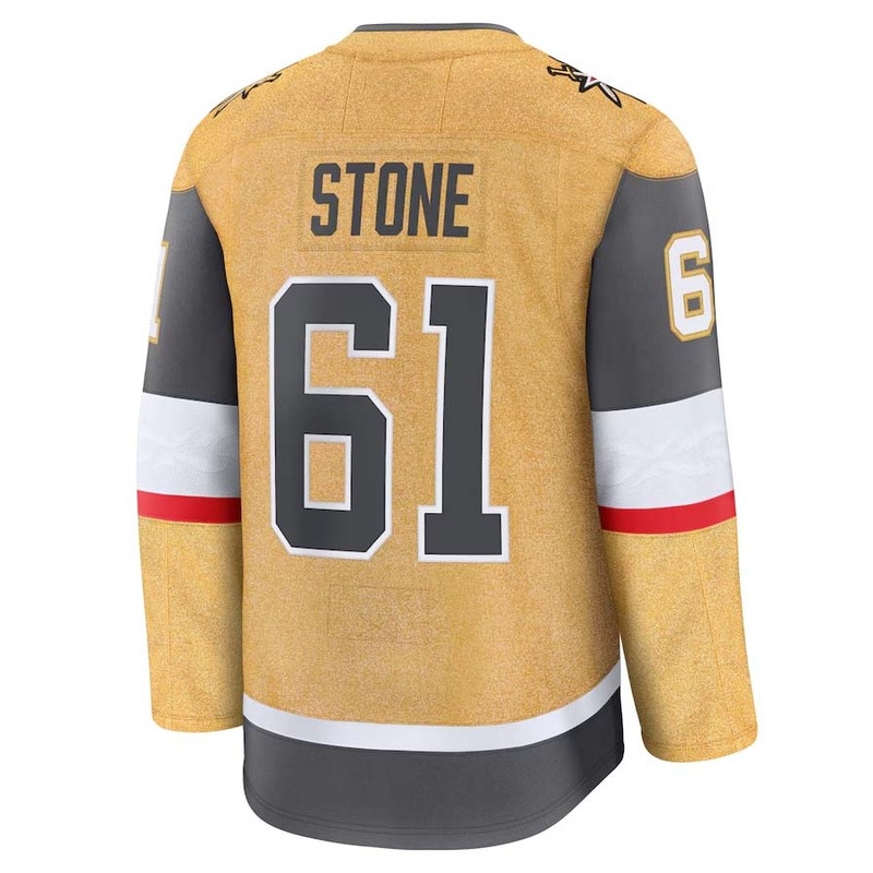 V.Golden Knights #61 Mark Stone Fanatics Home Premium Jersey – Gold Stitched American Hockey Jerseys