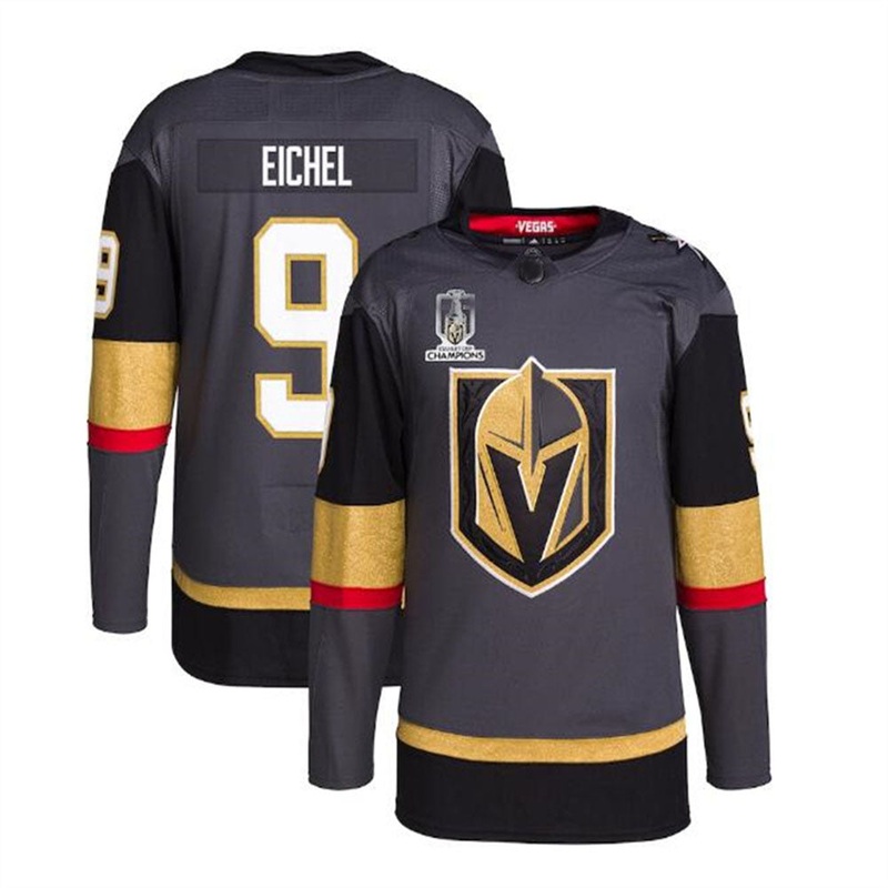 V.Golden Knights #9 Jack Eichel 2023 Stanley Cup Champions Authentic Alternate Player Jersey – Gray Hockey Jerseys