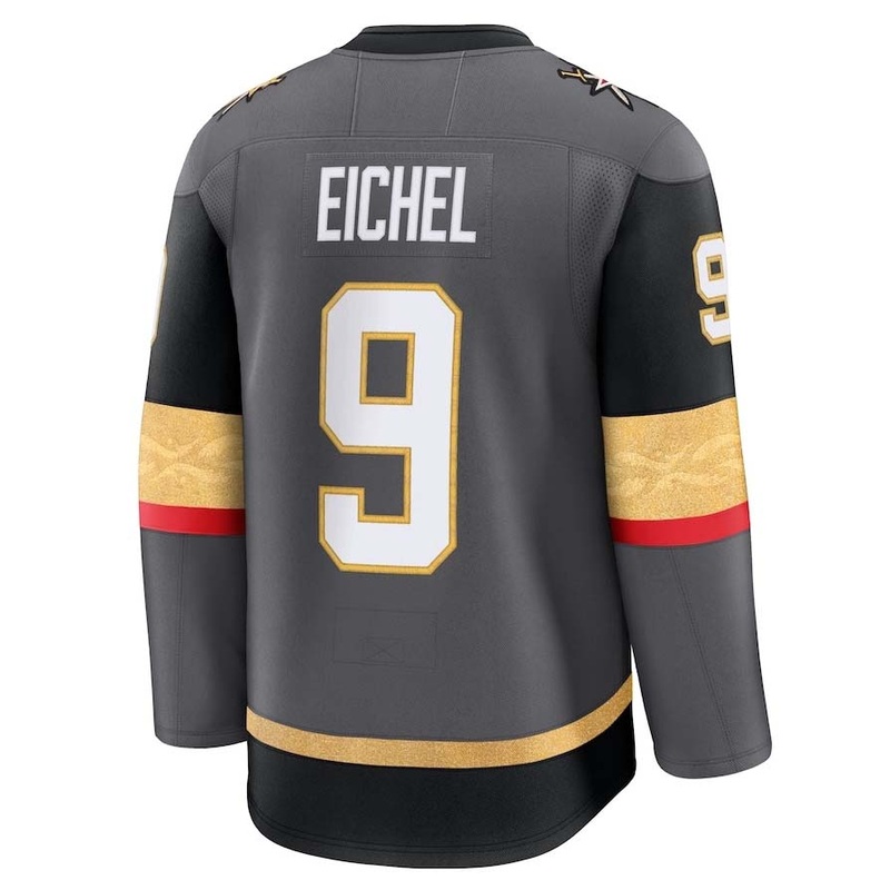 V.Golden Knights #9 Jack Eichel Fanatics Alternate Premium Jersey – Gray Stitched American Hockey Jerseys