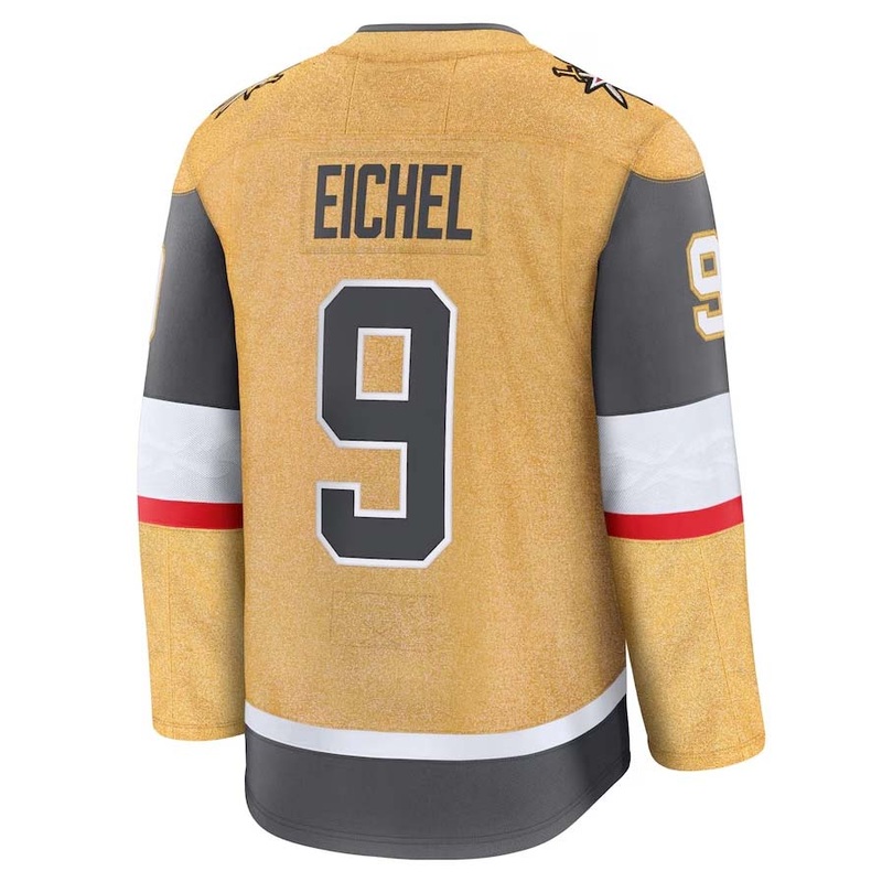 V.Golden Knights #9 Jack Eichel Fanatics Home Premium Jersey – Gold Stitched American Hockey Jerseys