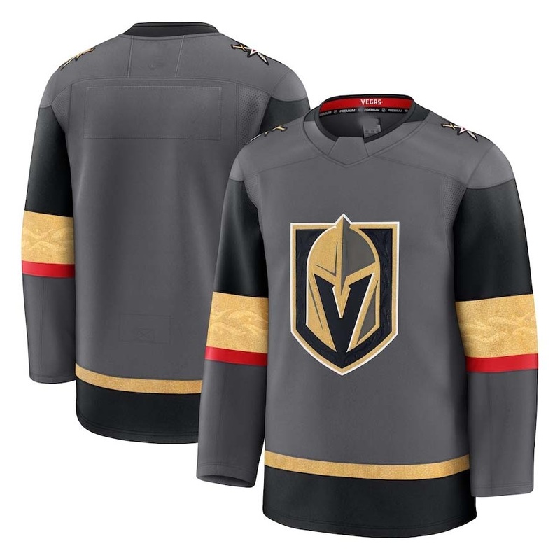 V.Golden Knights Fanatics Alternate Premium Jersey – Gray Stitched American Hockey Jerseys
