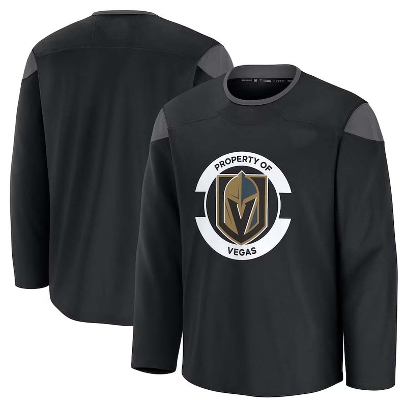 V.Golden Knights Fanatics Team Practice Jersey – Black Stitched American Hockey Jerseys