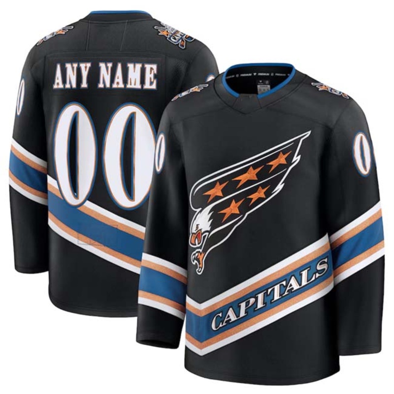 Custom W.Capitals Active Player Black 2024-25 Alternate Stitched American Hockey Jerseys