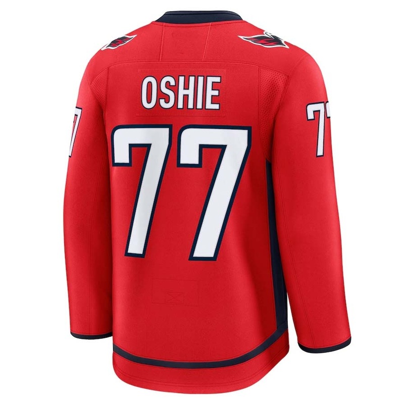 W.Capitals #77 TJ Oshie Fanatics Home Premium Jersey – Red Stitched American Hockey Jerseys