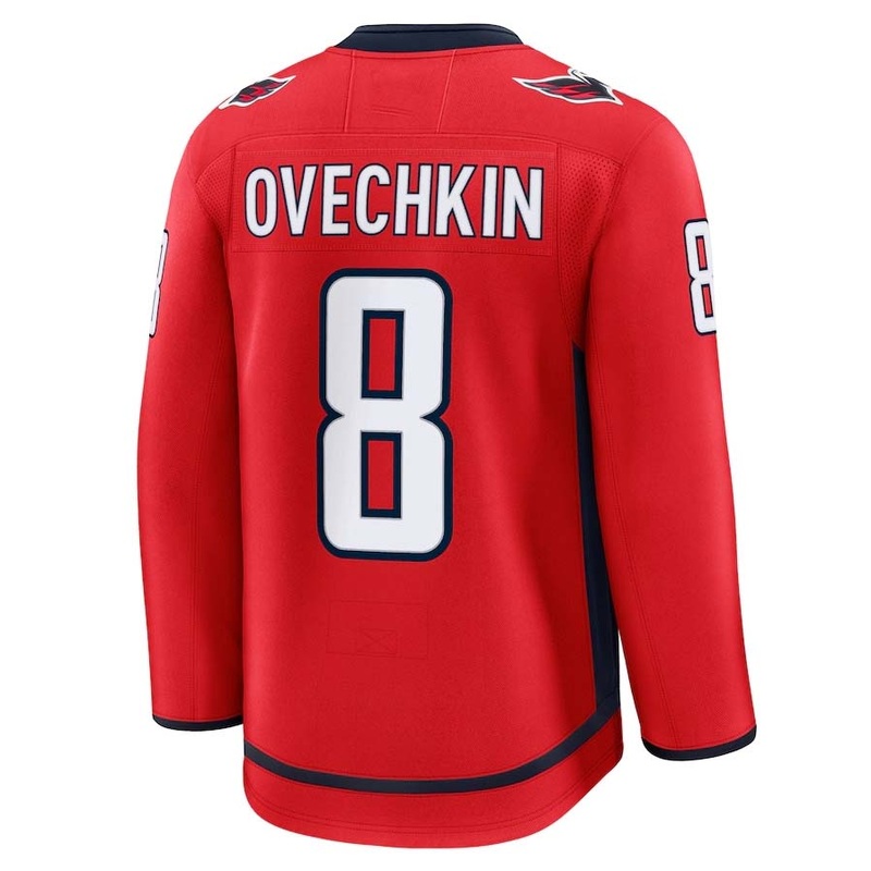 W.Capitals #8 Alexander Ovechkin Fanatics Home Premium Jersey – Red Stitched American Hockey Jerseys
