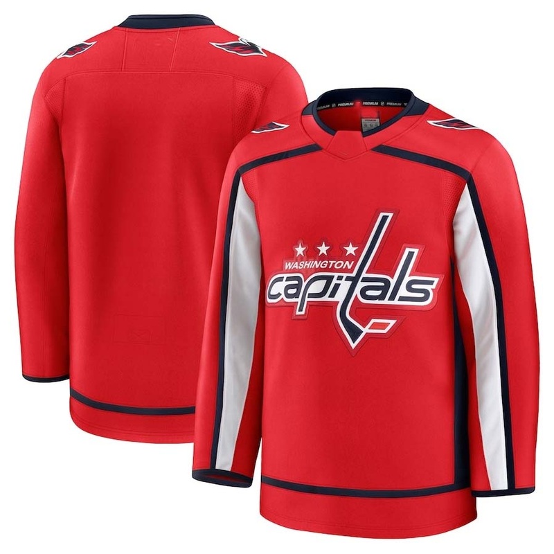 W.Capitals Fanatics Home Premium Jersey – Red Stitched American Hockey Jerseys