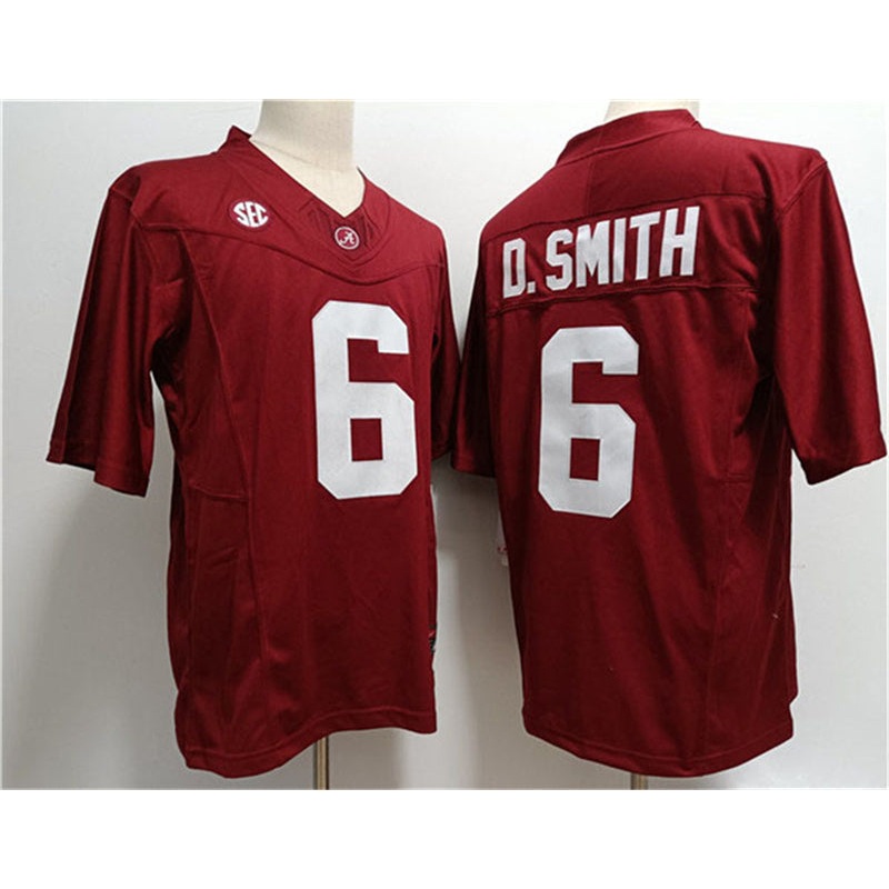 A.Crimson Tide #6 DeVonta Smith Red 2023 F.U.S.E. Stitched Jersey College Jerseys