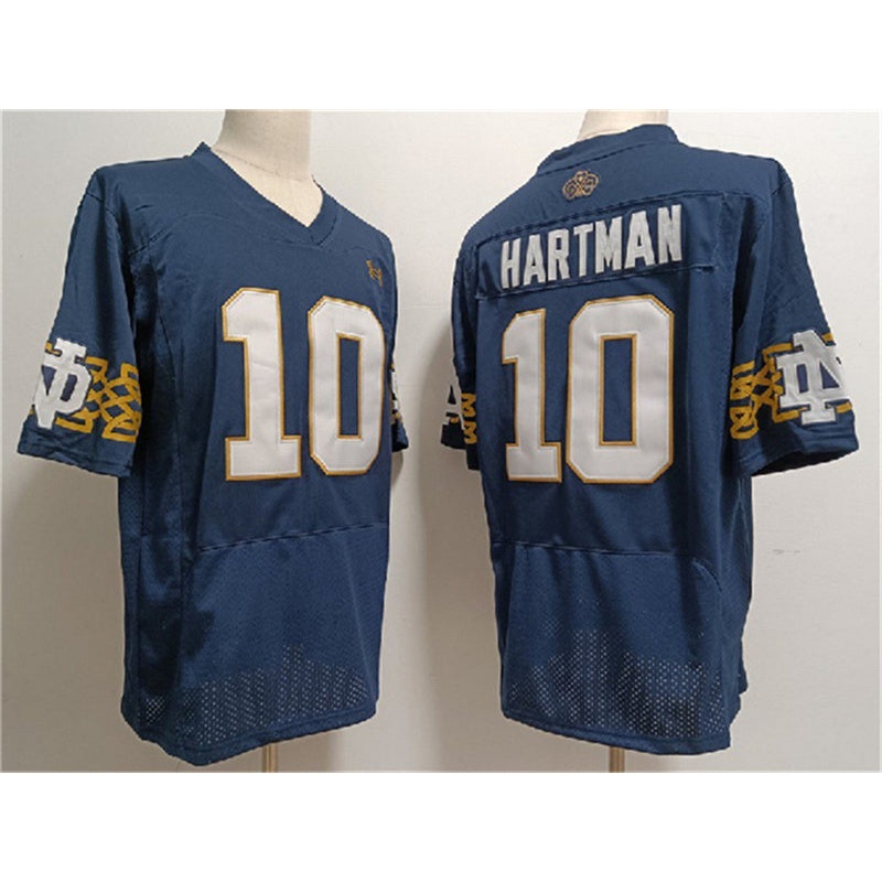 N.Dame Fighting Irish #10 Sam Hartman Navy With Name Limited Stitched Jersey College Jerseys
