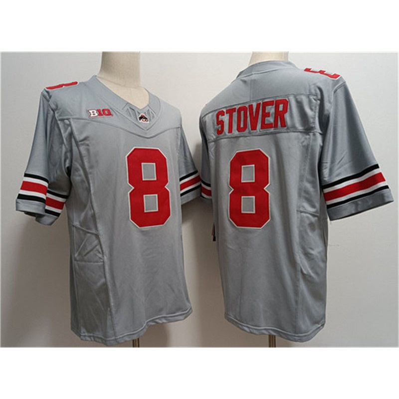 O.State Buckeyes #8 Cade Stover Gray 2023 F.U.S.E. Limited Stitched Jersey College Jerseys