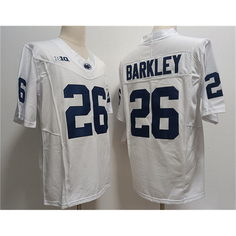 P.State Nittany Lions #26 Saquon Barkley White Stitched Jersey College Jerseys
