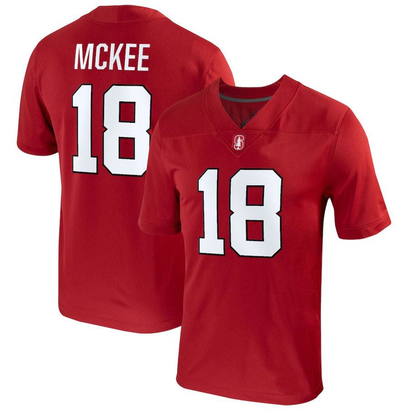 S.Cardinal #18 Tanner McKee NIL Replica Football Jersey – Crimson Stitched American College Jerseys