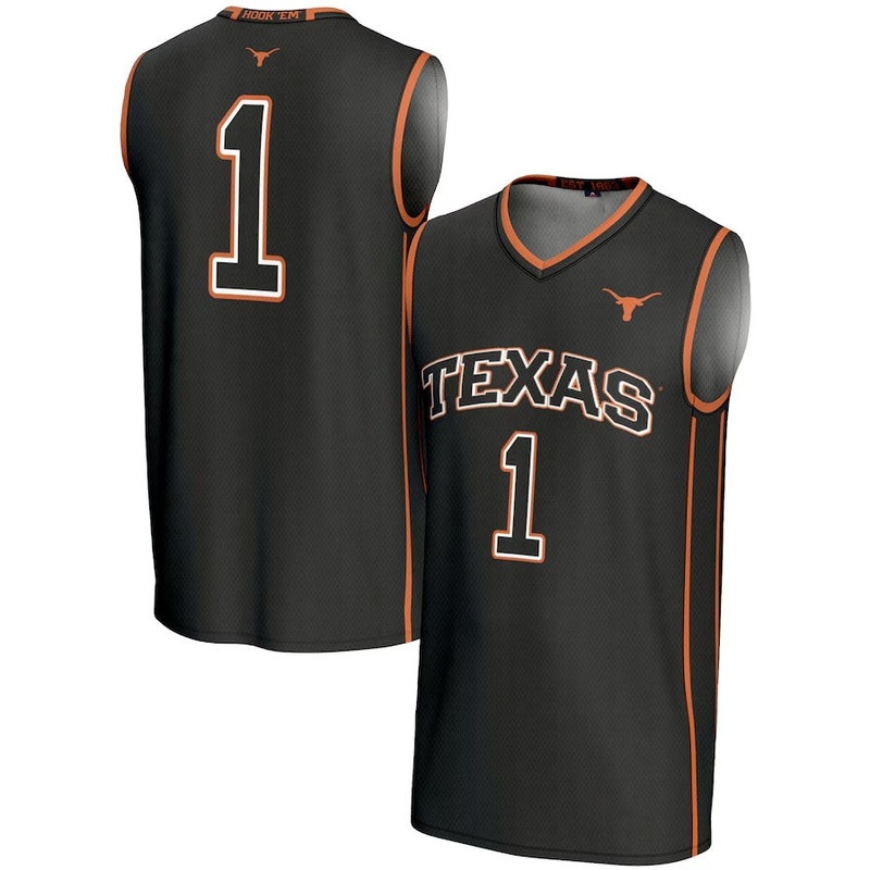 #1 T.Longhorns GameDay Greats Replica Lightweight Basketball Jersey – Black American College Jerseys