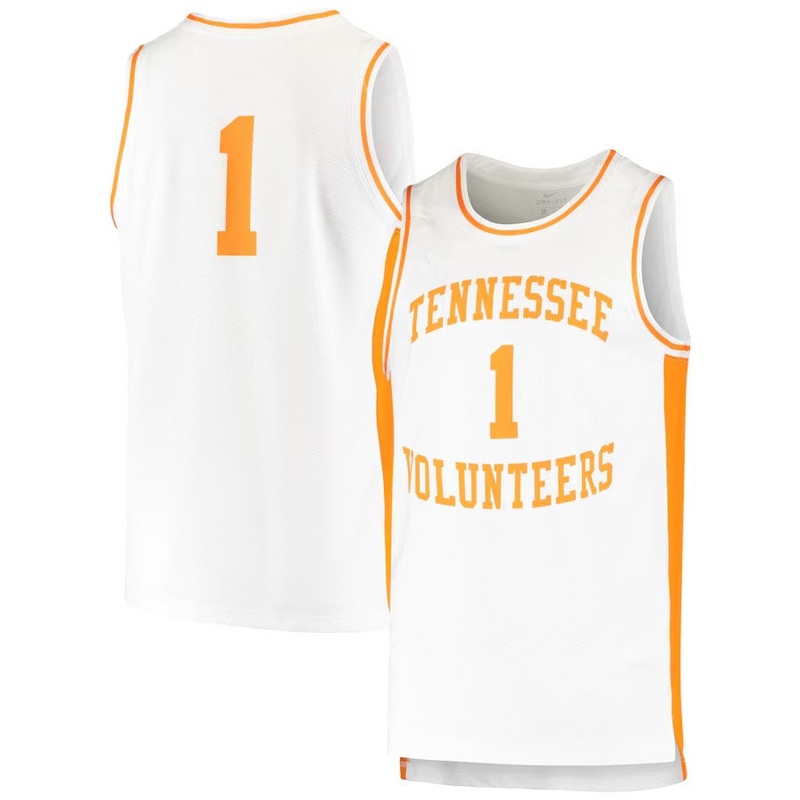 #1 T.Volunteers Retro Replica Basketball Jersey – White College Jerseys