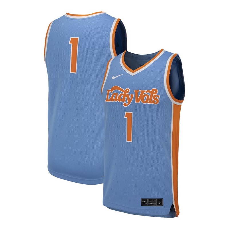 #1 T.Volunteers Unisex Team Replica Basketball Jersey – Light Blue College Jerseys