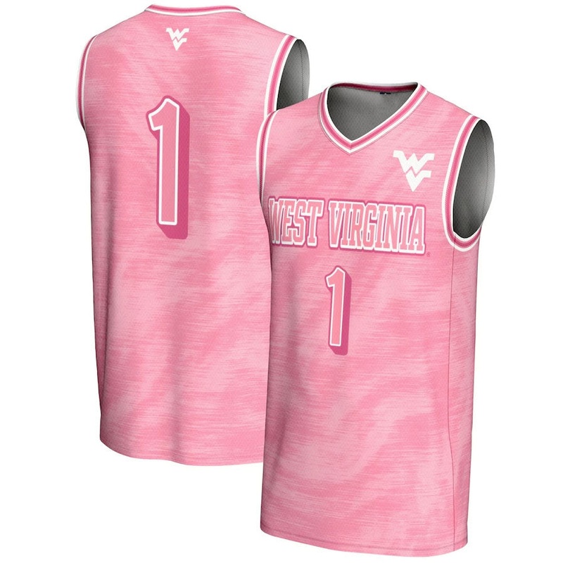 #1 W.Virginia Mountaineers GameDay Greats Unisex Lightweight Basketball Jersey – Pink American College Jerseys