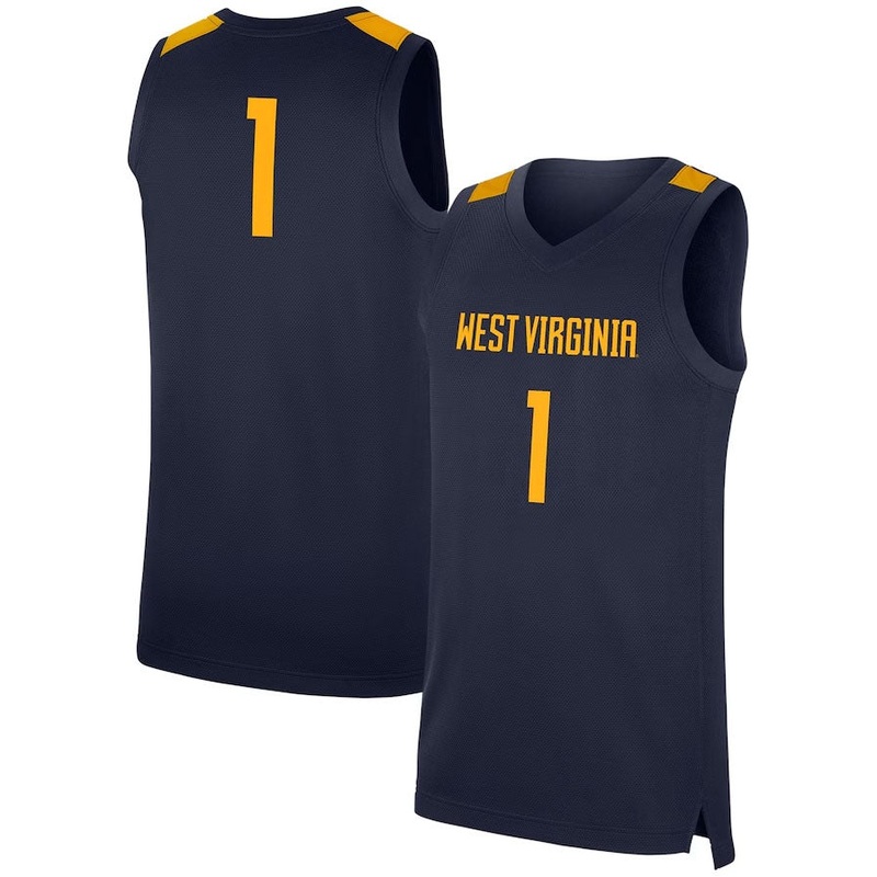 #1 W.Virginia Mountaineers Replica Jersey – Navy American College Jerseys