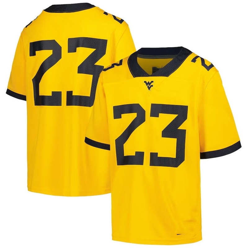 #23 W.Virginia Mountaineers Football Game Jersey – Gold American College Jerseys