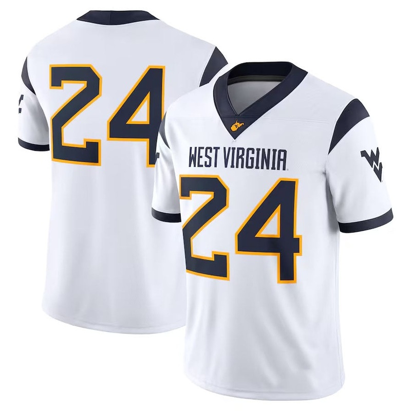 #24 W.Virginia Mountaineers Game Jersey – White American College Jerseys