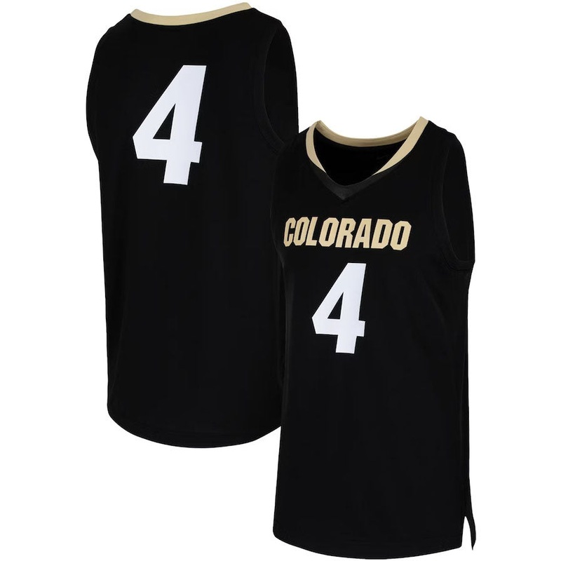 #4 C.Buffaloes Team Replica Basketball Jersey – Black American College Jerseys