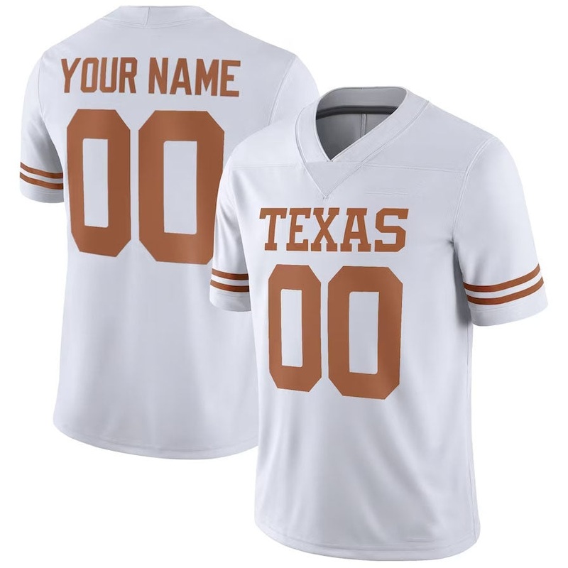 Custom T.Longhorns Football Custom Game Jersey – White American College Jerseys