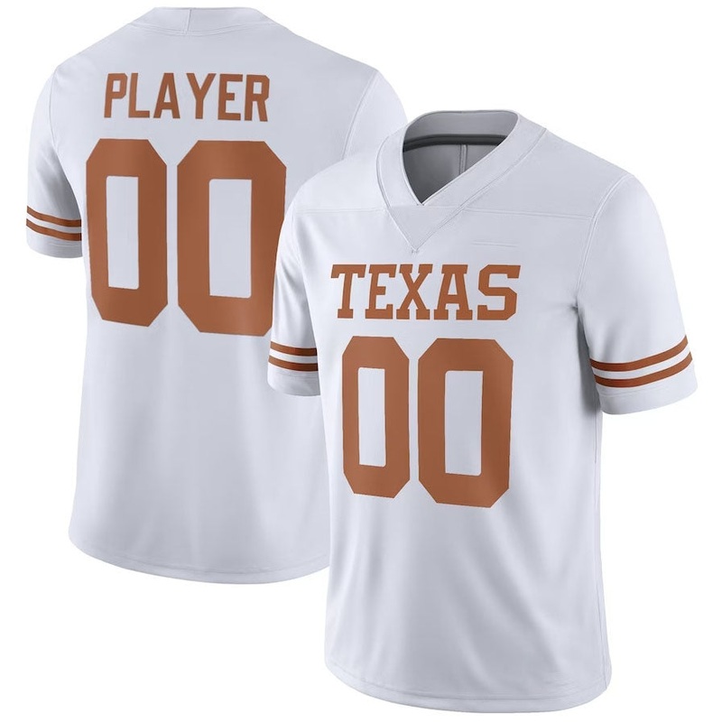 Custom T.Longhorns Pick-A-Player NIL Replica Football Jersey – White American College Jerseys