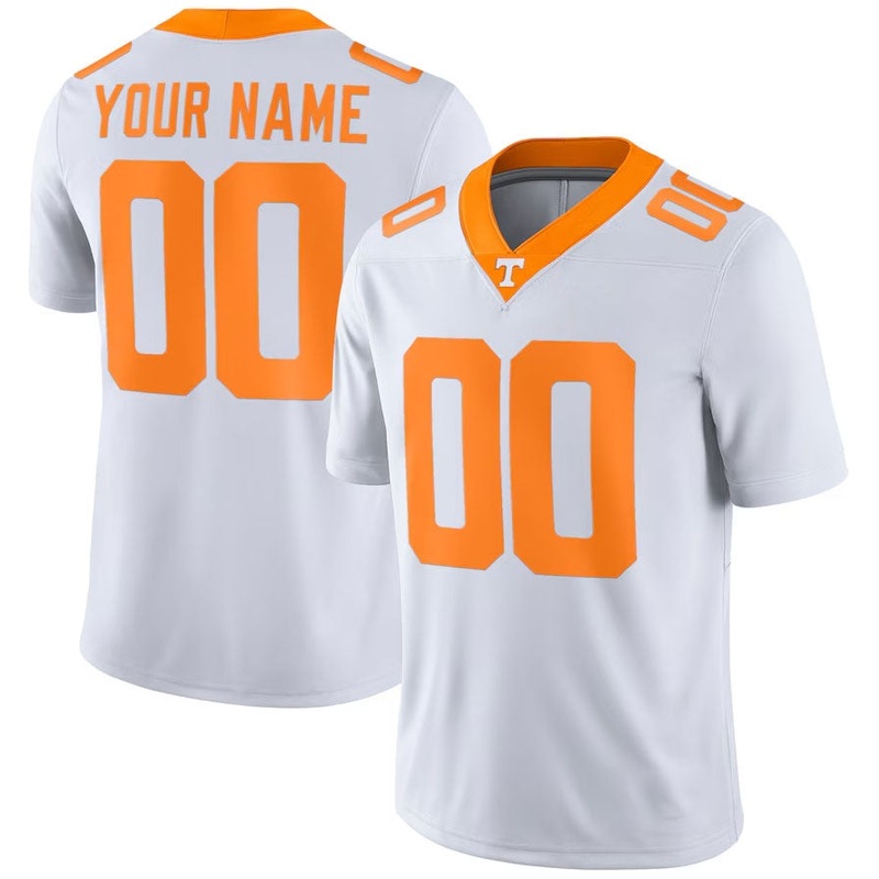 Custom T.Volunteers Football Game Jersey – White College Jerseys