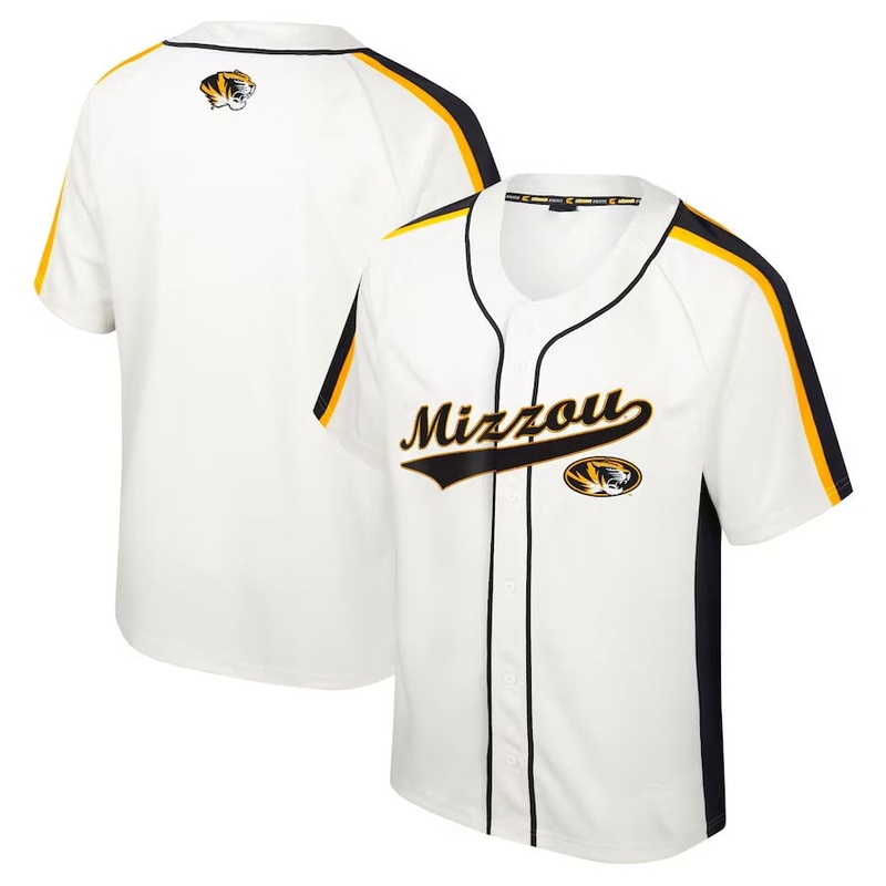 M.Tigers Colosseum Ruth Button-Up Baseball Jersey – Cream American College Jerseys
