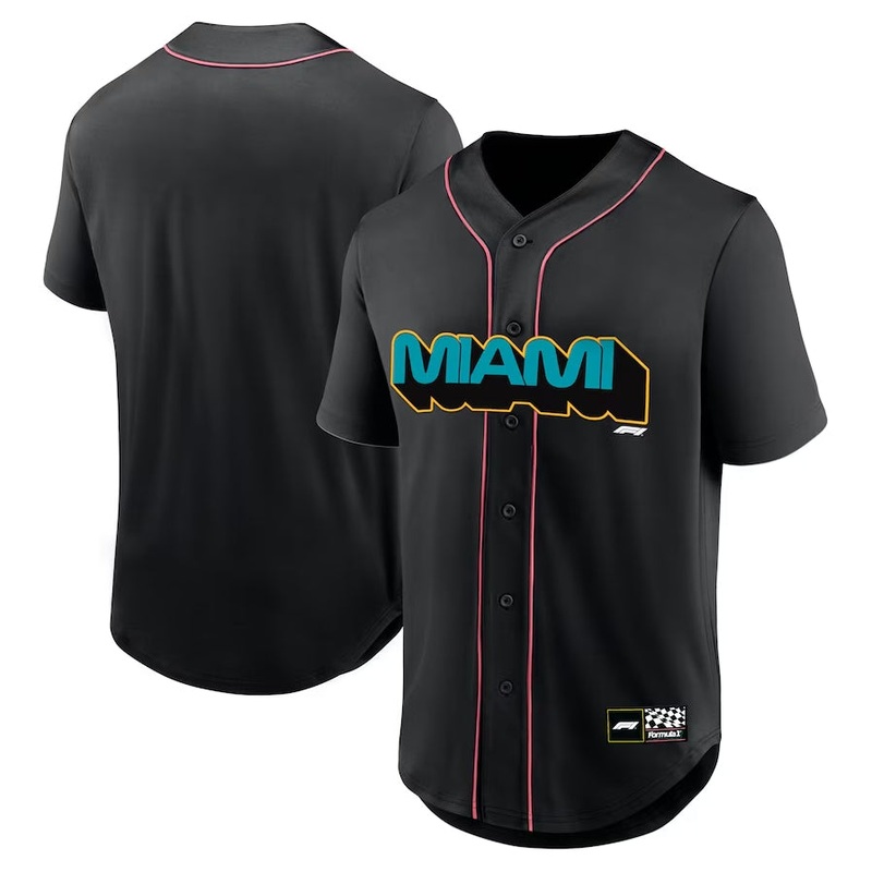 Miami Grand Prix Baseball Jersey – Black Stitched American College Jerseys