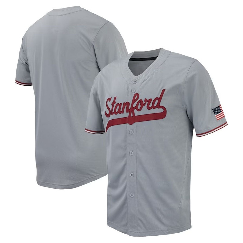 S.Cardinal Replica Full-Button Baseball Jersey – Gray American College Jerseys