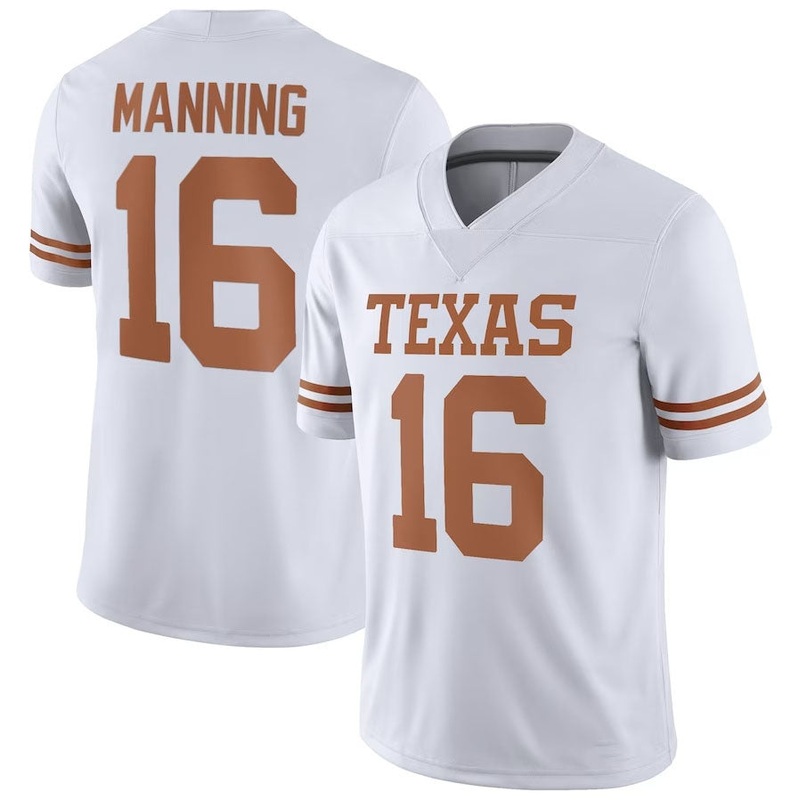 T.Longhorns #16 Arch Manning NIL Replica Football Jersey – White American College Jerseys