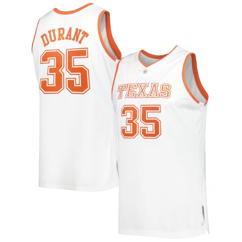 T.Longhorns #35 Kevin Durant Mitchell & Ness 2006-07 Throwback Jersey – White American College Jerseys