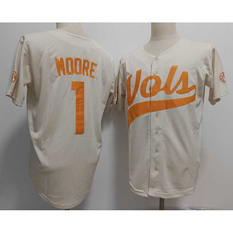 T.Volunteers #1 Christian Moore White Stitched American College Jerseys