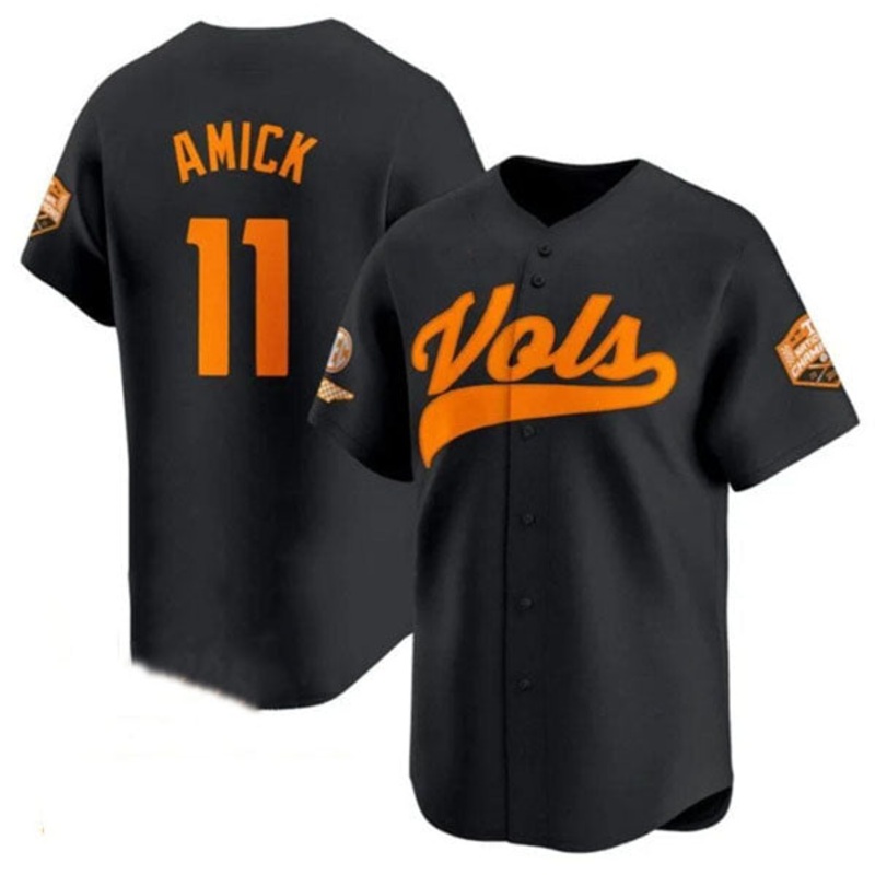 T.Volunteers #11 Billy Amick Black 2024 Champions Vapor Limited Stitched American College Jerseys