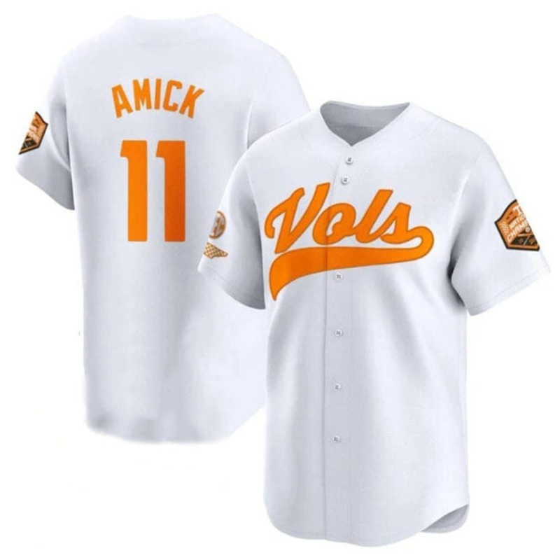 T.Volunteers #11 Billy Amick White 2024 Champions Vapor Limited Stitched American College Jerseys