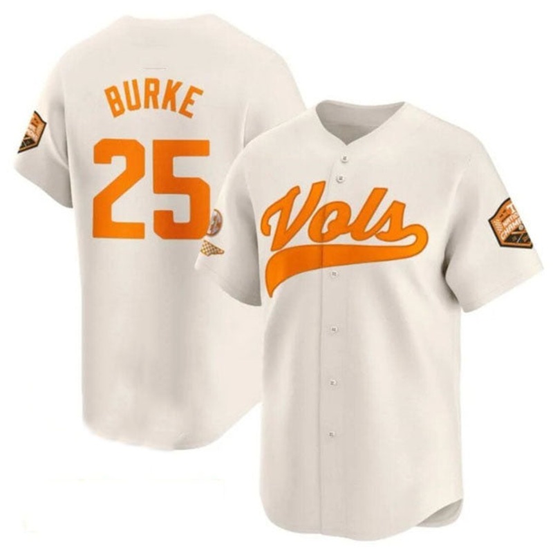 T.Volunteers #25 Blake Burke Cream 2024 Champions Vapor Limited Stitched College Jerseys