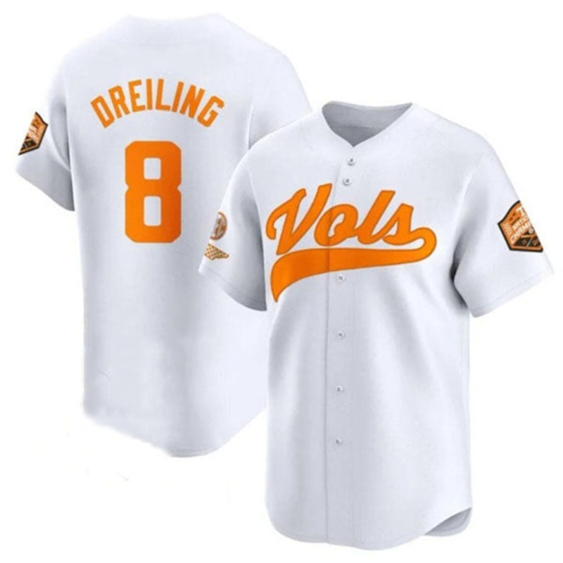 T.Volunteers #8 Dylan Dreiling White 2024 Champions Vapor Limited Stitched American College Jerseys